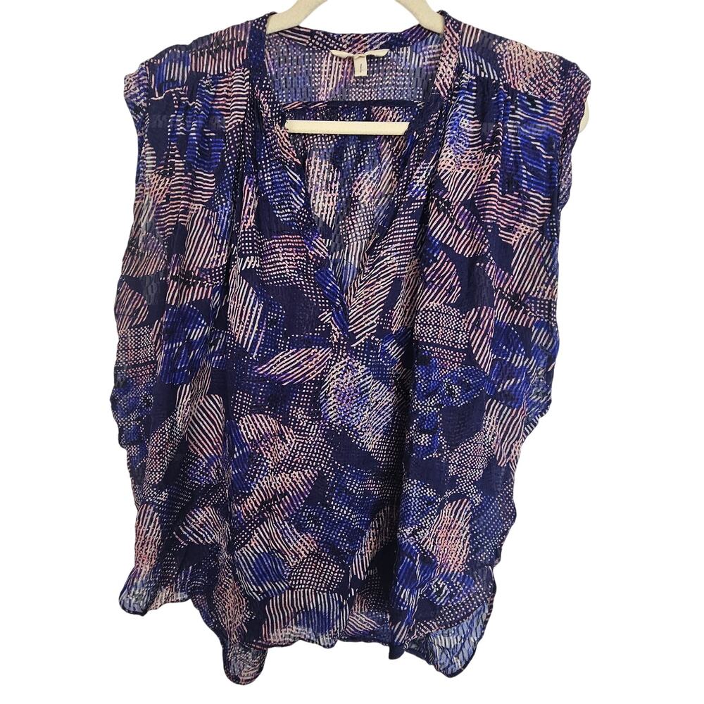 Rebecca Taylor Womens Silk Floral Blouse Size 8 Quiet Luxury Dark Romantic Corp